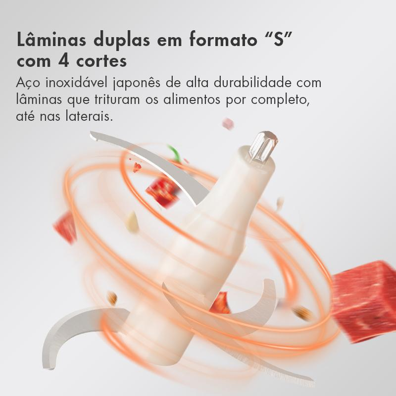 Lâminas duplas em formato S com 4 cortes em aço inoxidável